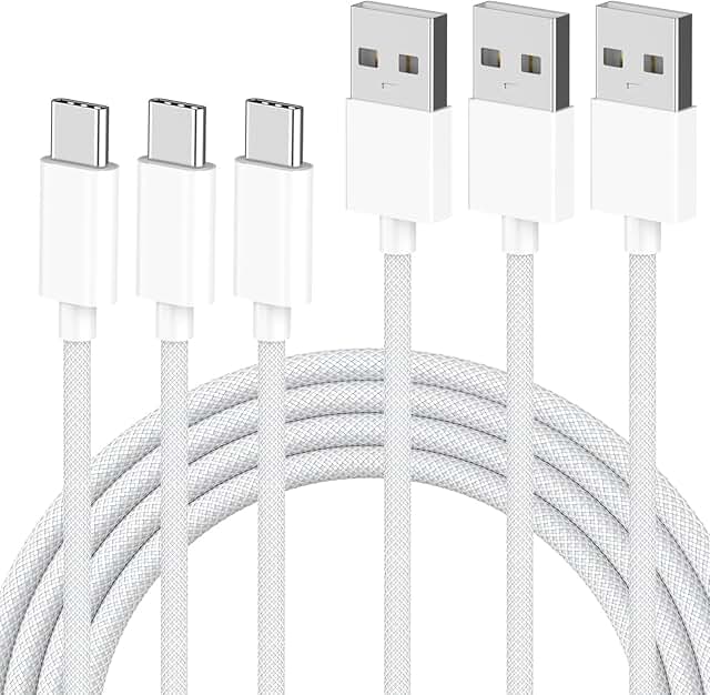 3 Pack USB A to USB C Car Charger Cables for iPhone