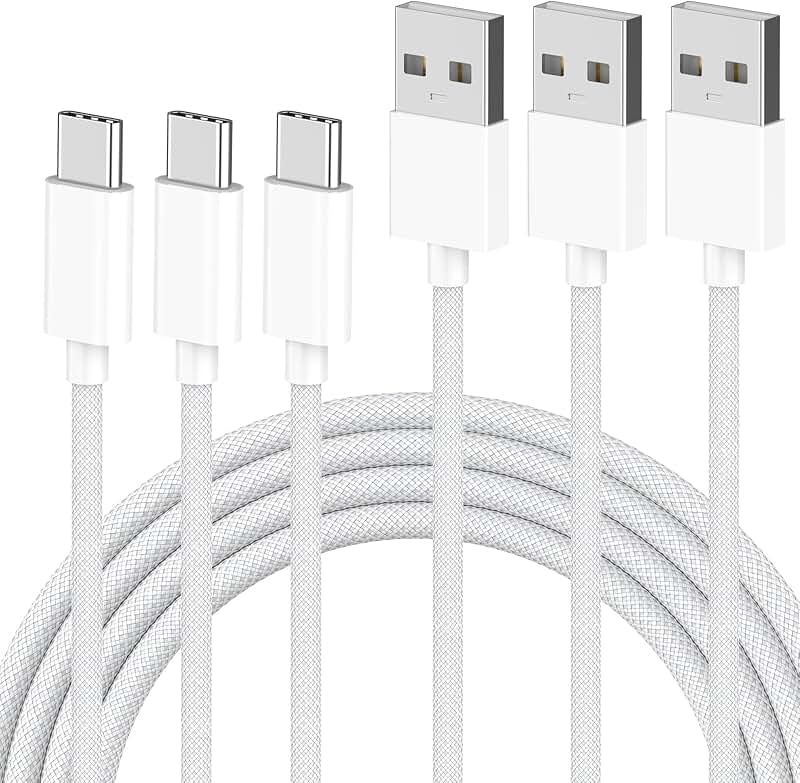 3 Pack USB A to USB C Car Charger Cables for iPhone
