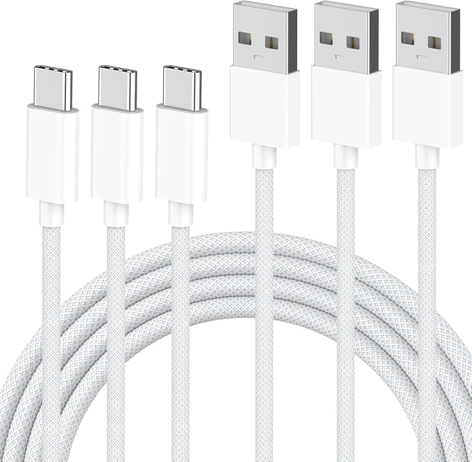 3 Pack USB A to USB C Car Charger Cables for iPhone