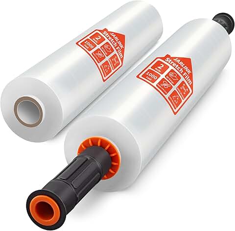 15 Inch x 1000 Feet Clear Stretch Wrap, 2 Pack