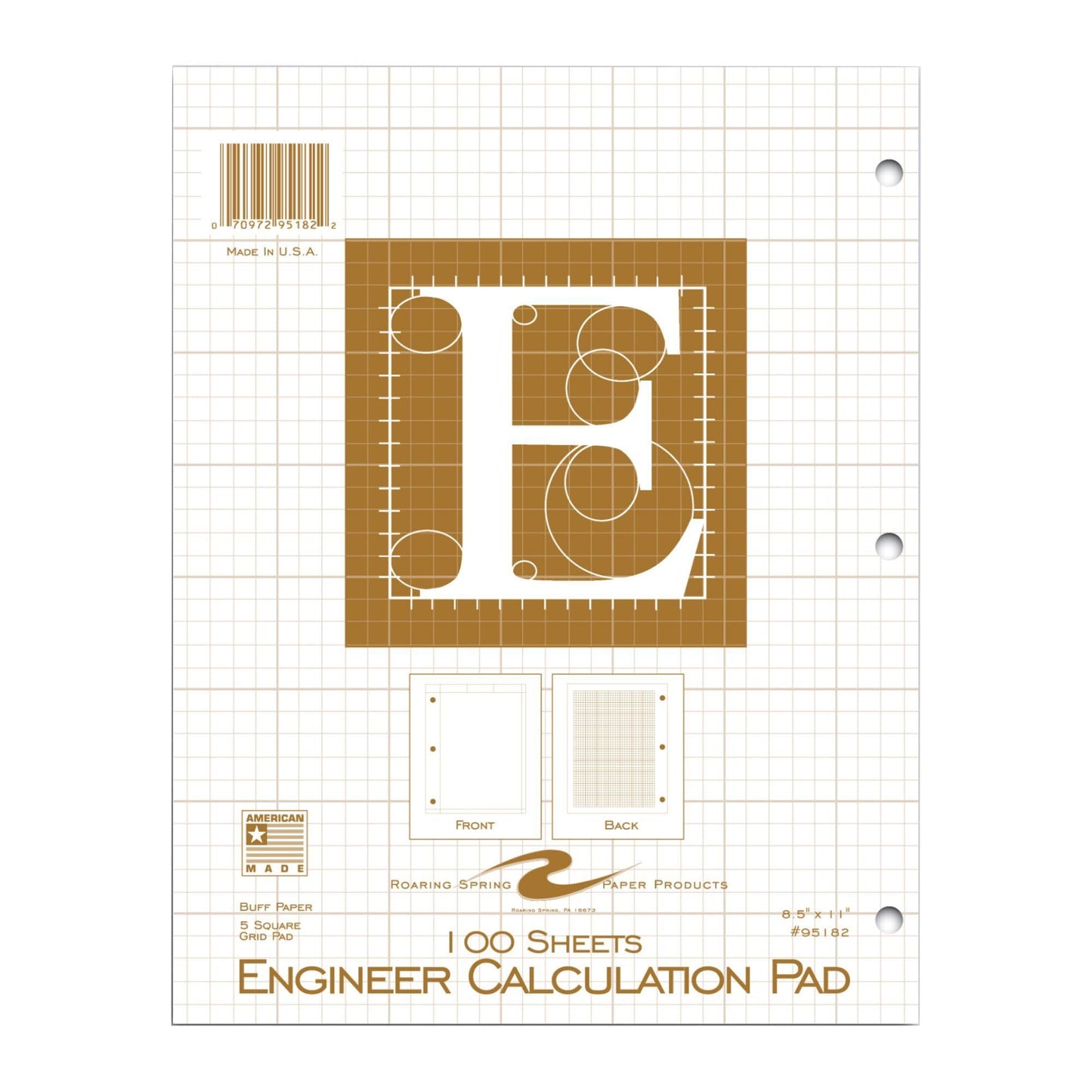 8.5" x 11" Grid Paper Pad, 100 Sheets