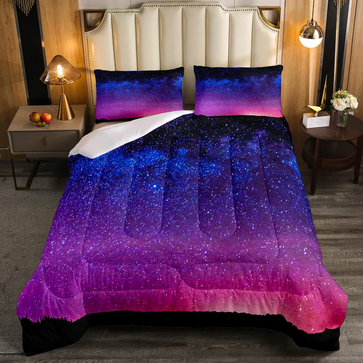 axy Comforter Set Universe axy Starry Sky Bedding Set for Kids Boys Girls Adults Star Night Nebula Duvet Set All Season Soft Luxurious Quilted Duvet Set Bedroom 3Pcs Queen