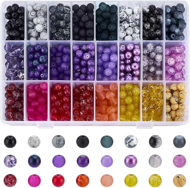 1080 Halloween Glass Beads for Jewelry Making