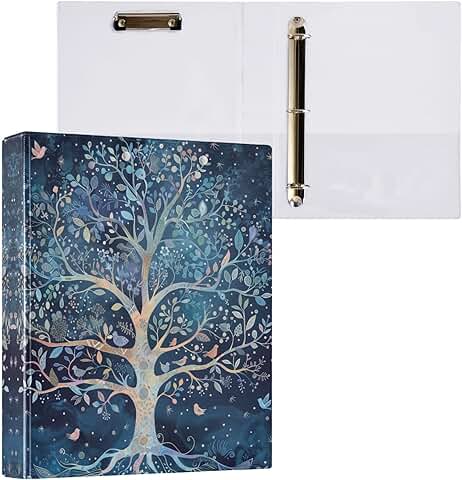 1.5 Inch Round Ring Binders with Pocket Clip for 200 Sheets
