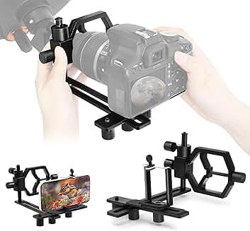 Universal Metal Telescope Mount Adapter for Phones and Cameras