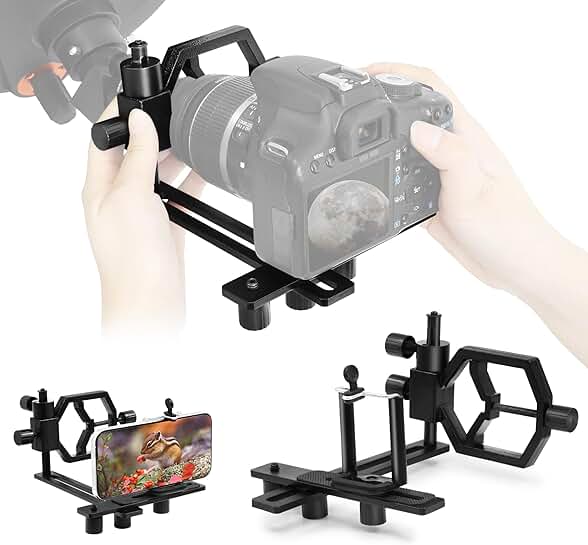 Universal Metal Telescope Mount Adapter for Phones and Cameras