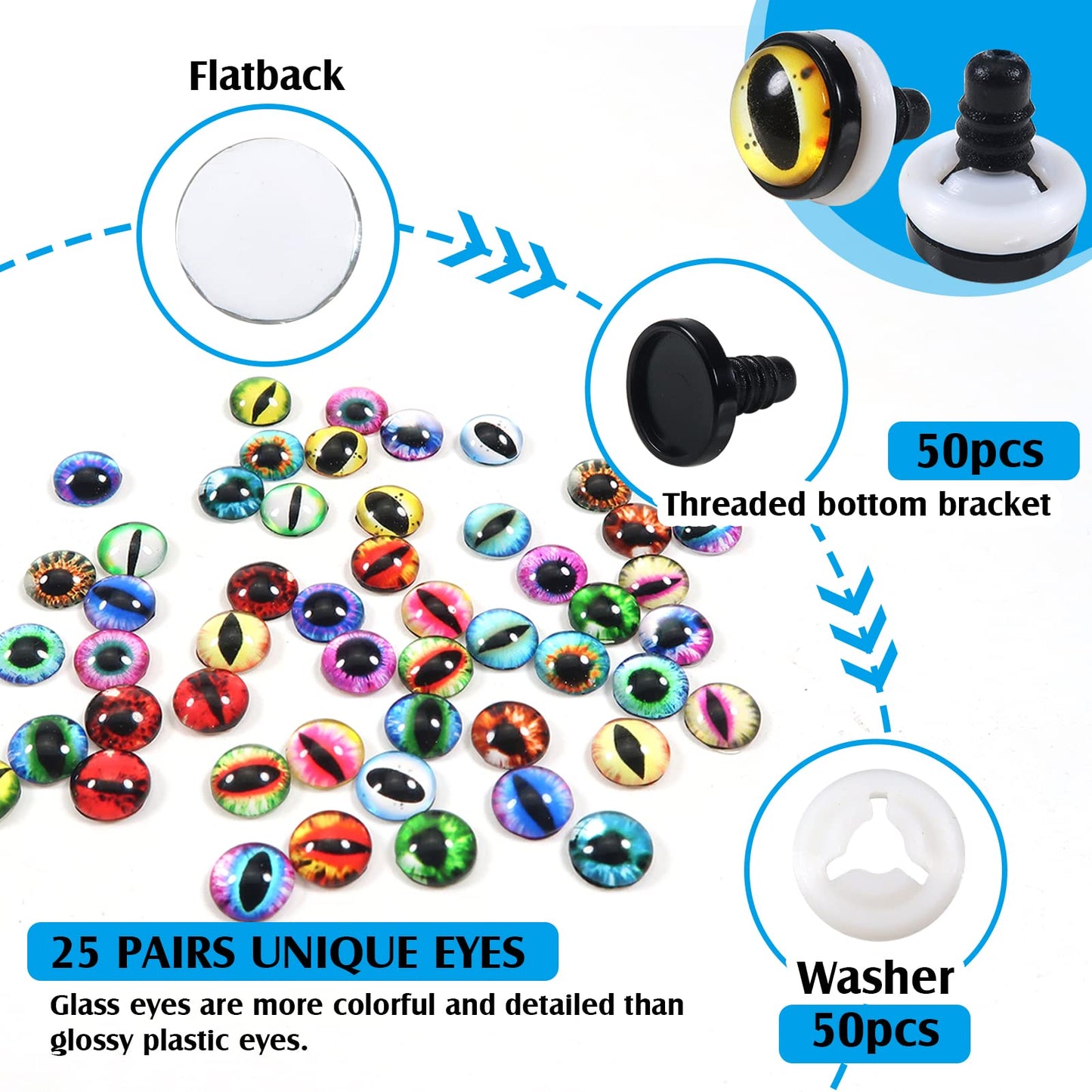 25 Pairs Assorted Safety Eyes for Crafts
