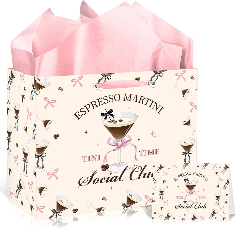 Espresso Martini Gift Bag with Handles and Card
