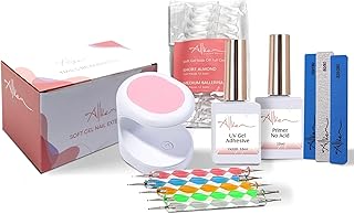 Soft Gel Nail Extensions Kit with UV Lamp and Tools