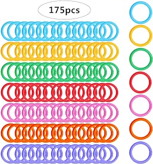 175 Multi-Color Plastic Binder Clips and Loose Leaf Rings
