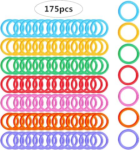 175 Multi-Color Plastic Binder Clips and Loose Leaf Rings