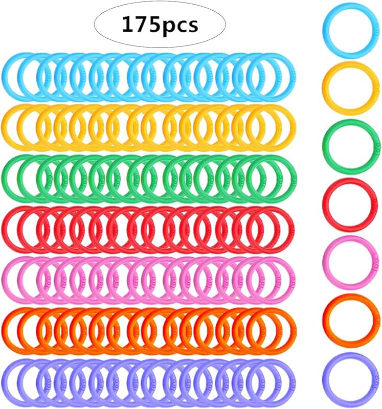 175 Multi-Color Plastic Binder Clips and Loose Leaf Rings