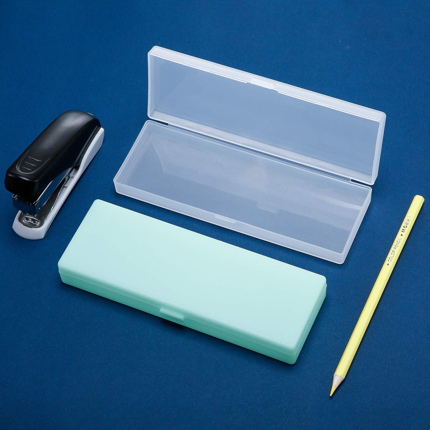 4-Piece Plastic Pencil and Stationery Case Set