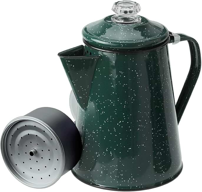 Enamelware Campfire Coffee Pot for Outdoor Use