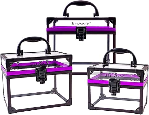 Clear travel makeup and toiletry case set