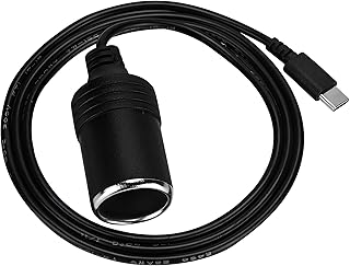12V USB-C Car Power Adapter for Dash Cam and Lights