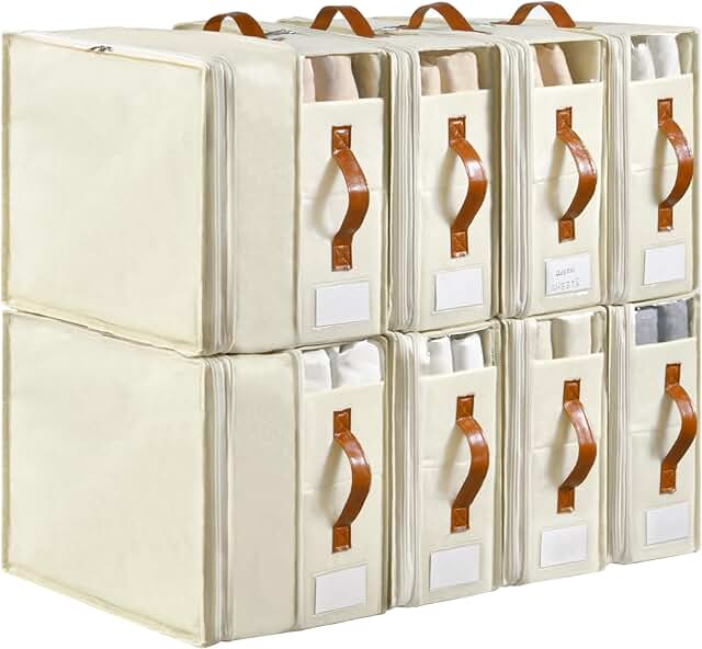 8 Pack Bed Sheet Storage Organizers with Zippers