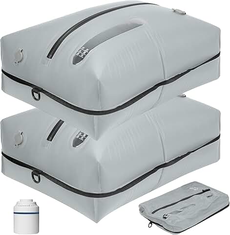 Reusable TPU Vacuum Compression Bags, Large, Grey, Two Pack