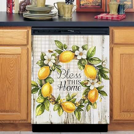 Summer Lemon Wreath Magnet for Kitchen Decor