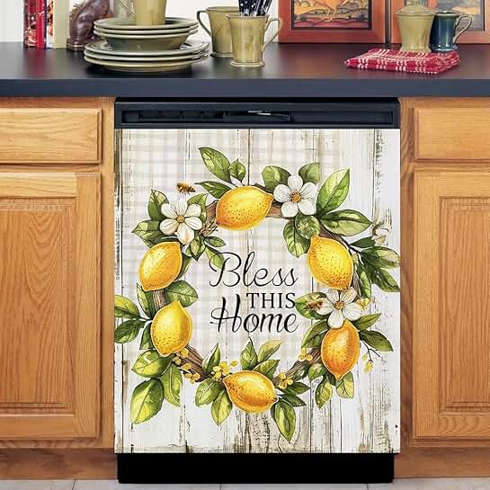 Summer Lemon Wreath Magnet for Kitchen Decor
