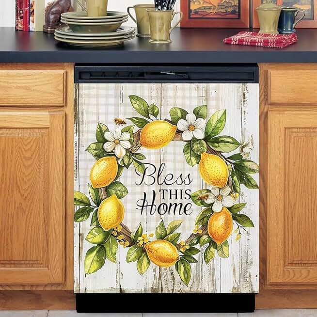 Summer Lemon Wreath Magnet for Kitchen Decor