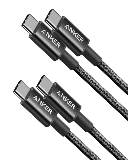 2 Pack Nylon USB C to USB C Cables, 3.3ft, 60W