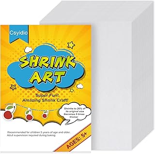 20 Pieces Sanded Shrink Plastic Sheets for Crafts
