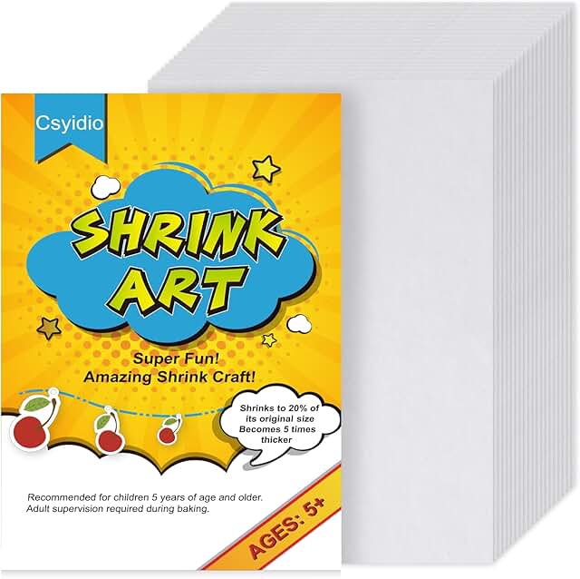 20 Pieces Sanded Shrink Plastic Sheets for Crafts
