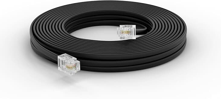 25 ft black landline phone extension cord