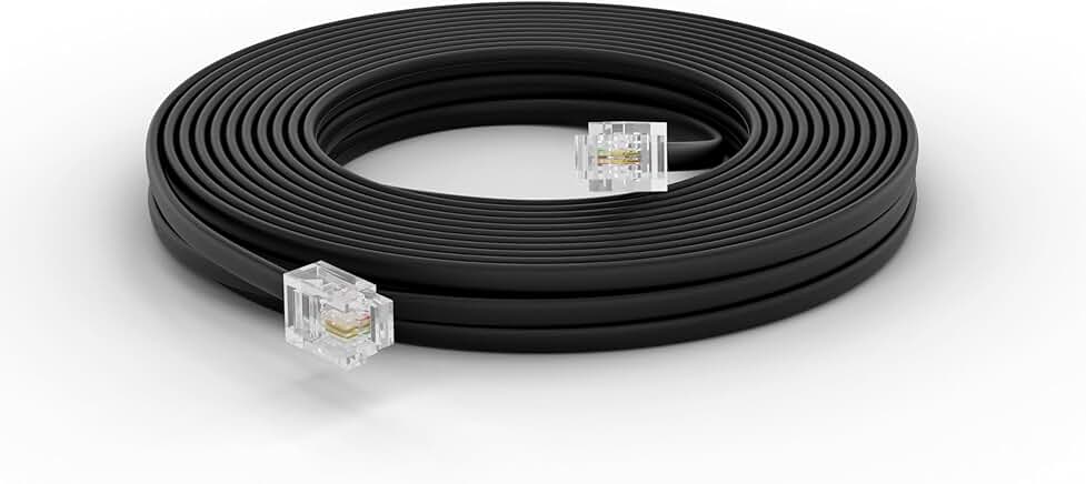25 ft black landline phone extension cord