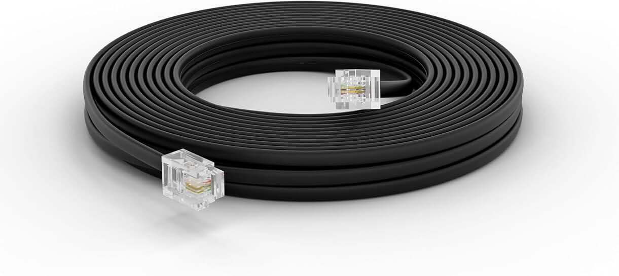 25 ft black landline phone extension cord