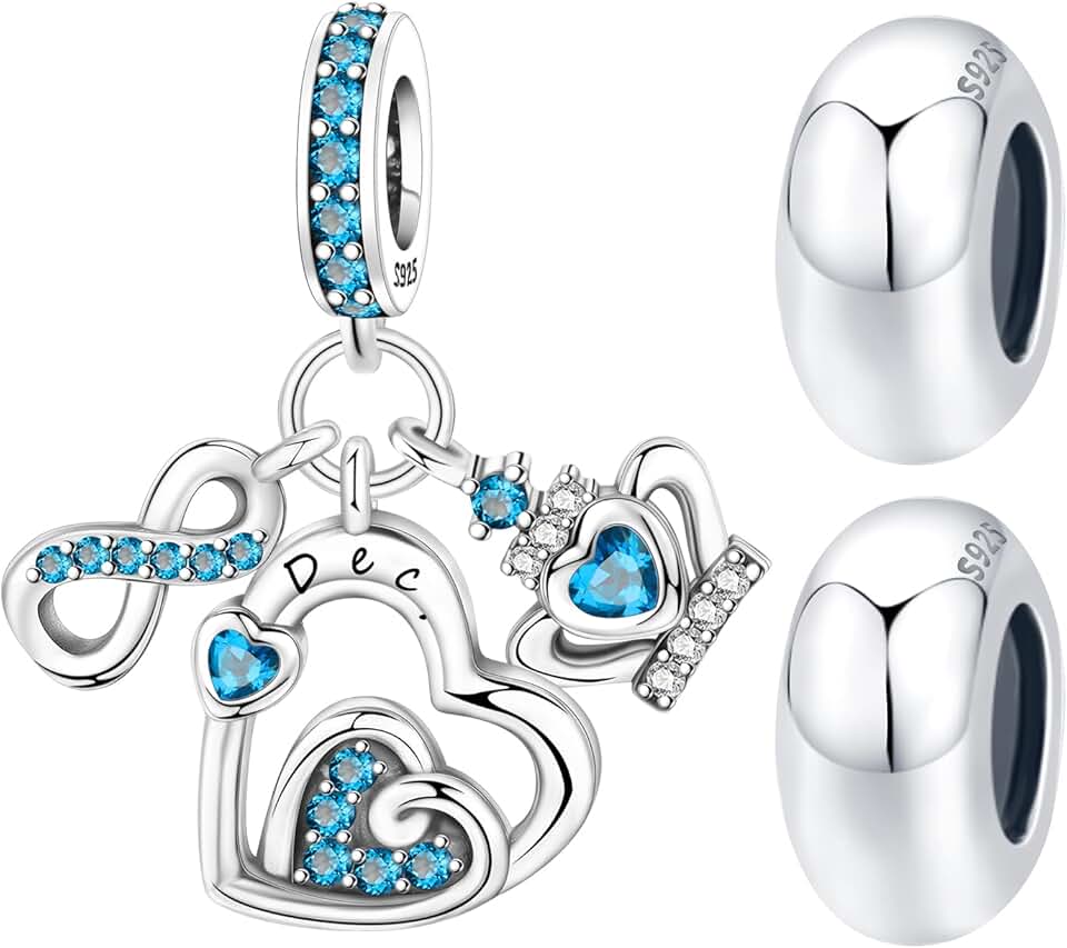 Three Birthstone Charms for Bracelets and Necklaces
