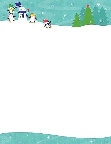 Penguins Playing Letterhead, 80 sheets, 11" x 8.5"