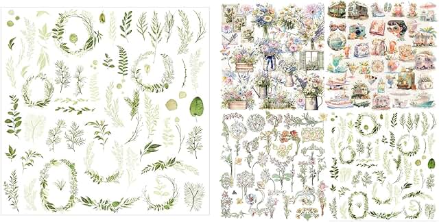 Five Packs of Vintage Translucent Stickers and Ephemera