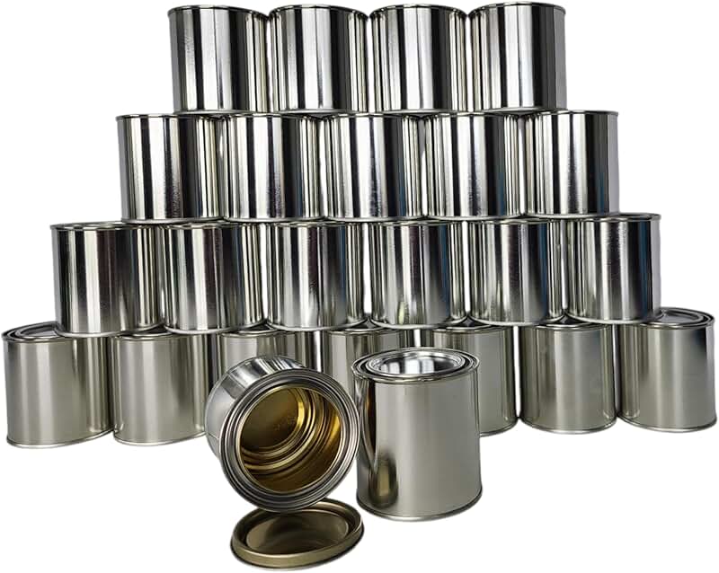 24 Gold Lined Half Pint Paint Cans with Lids
