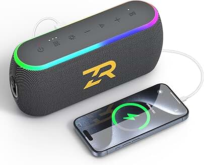 Portable Bluetooth Speaker with Deep Bass and Lights