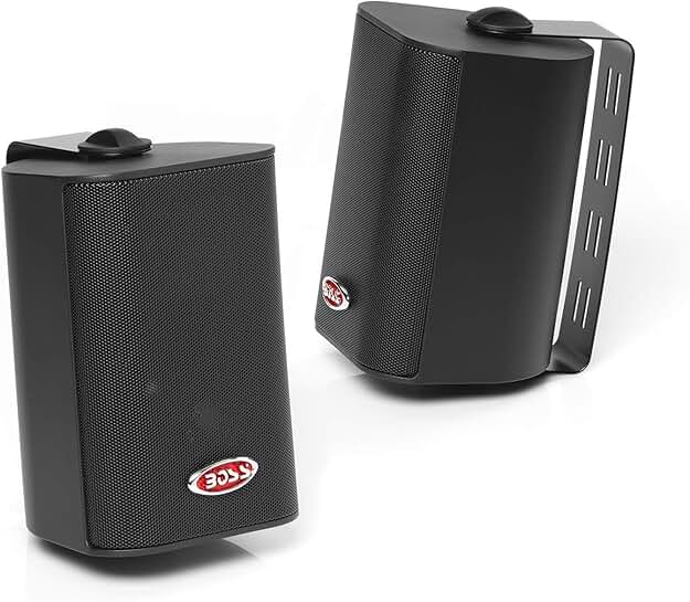 Pair 4-Inch 3-Way Weatherproof Marine Speakers, 200W