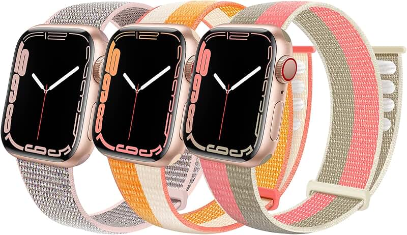 3 Pack Sport Nylon Bands for Apple Watch