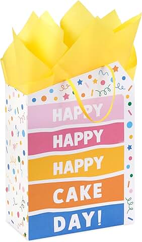 9-inch colorful gift bag with tissue for birthdays