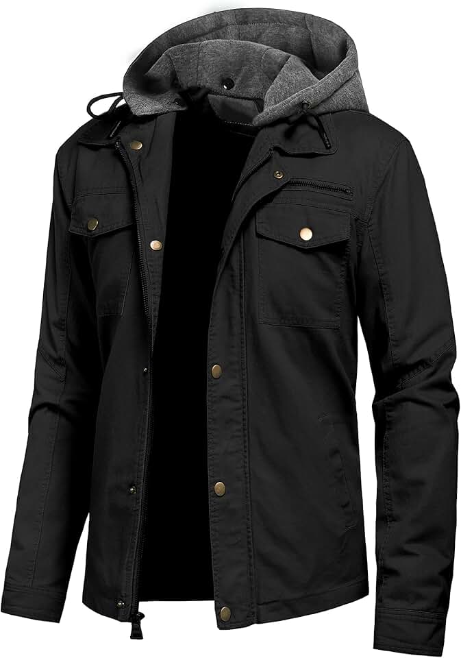 Men's Canvas Cotton Military Casual Field Jacket