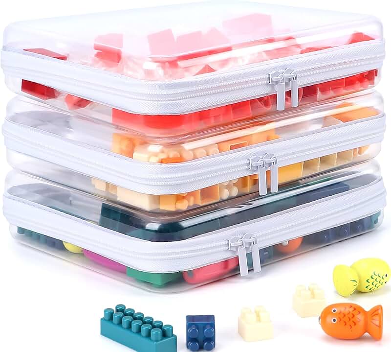 Set of three clear waterproof zipper pouches for travel and storage