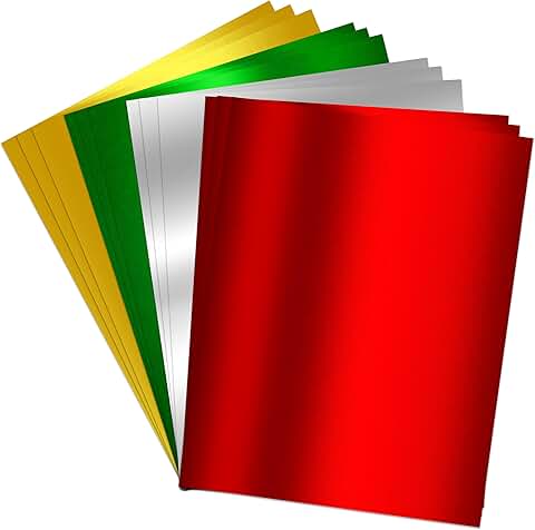 Metallic Christmas Paper Sheets, 80 Pack, 8.5" x 11"