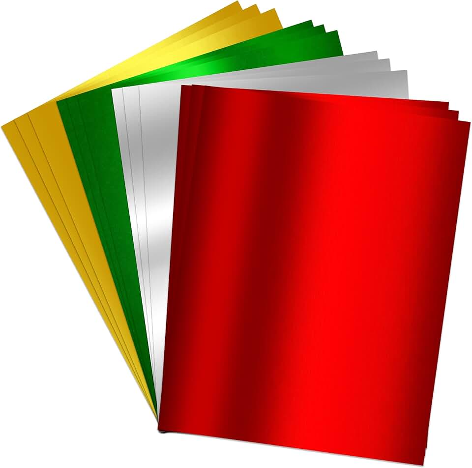 Metallic Christmas Paper Sheets, 80 Pack, 8.5" x 11"