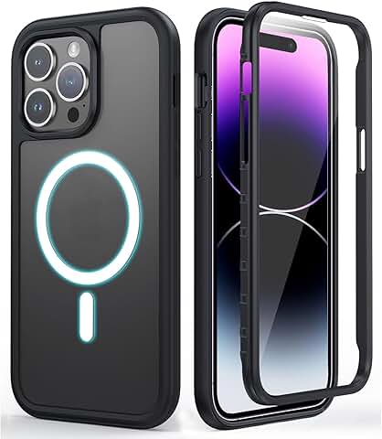 Slim Shockproof Black Case with Screen Protector for iPhone 14 Pro Max
