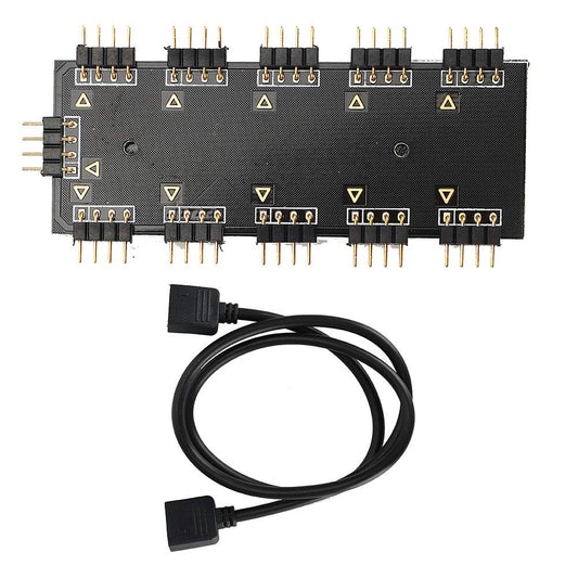 10-Channel RGB LED Splitter Hub for PC