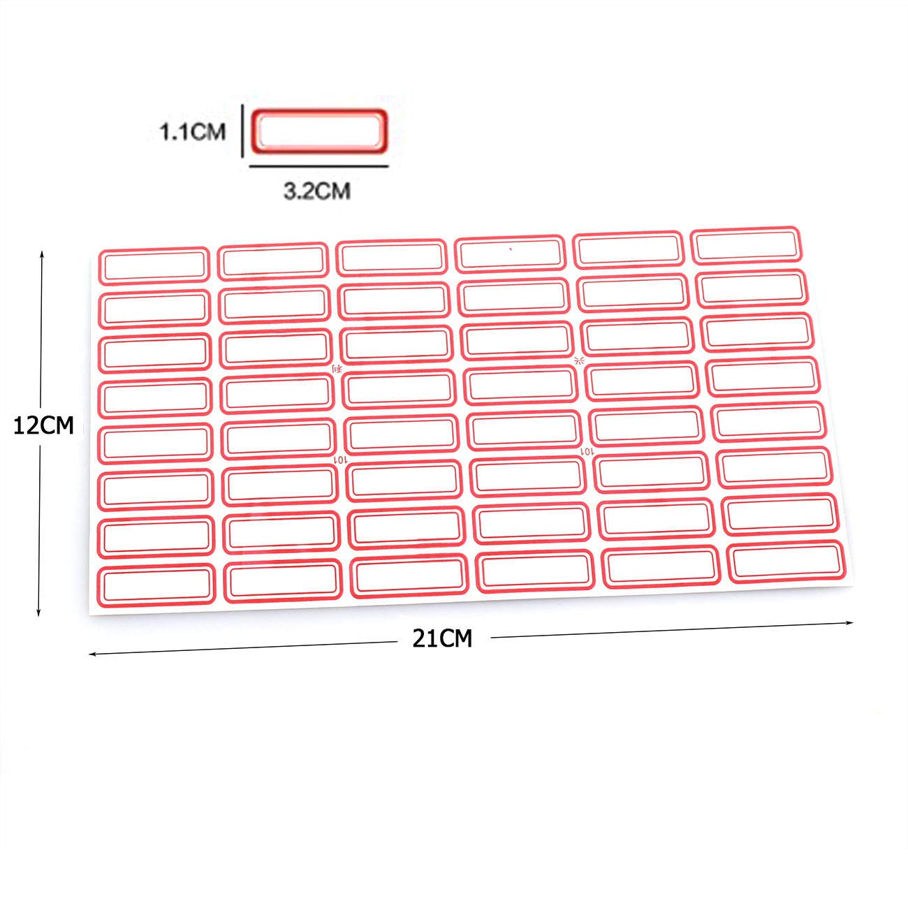 12 Sheet Self-Adhesive Label Stickers for Office and Lab