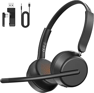 Wireless Headset with Mic for Clear Calls