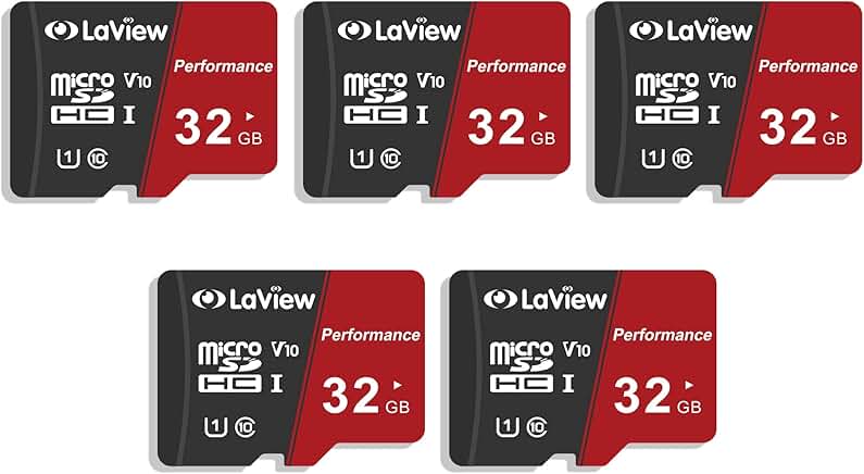 Set of 5 32GB Micro SD Cards with 95MB/s Speed
