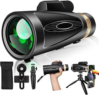 High Power 80x100 Monocular with Tripod for Bird Watching and Hiking