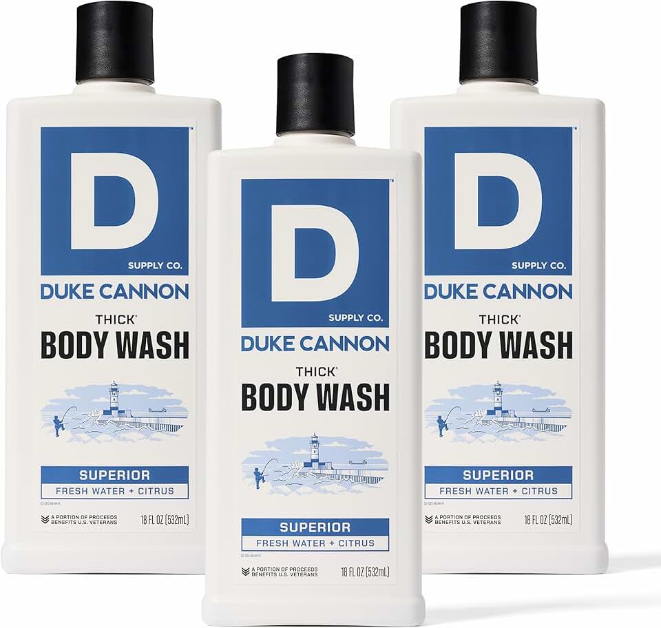 Thick Men's Body Wash, 18oz, 3 Pack
